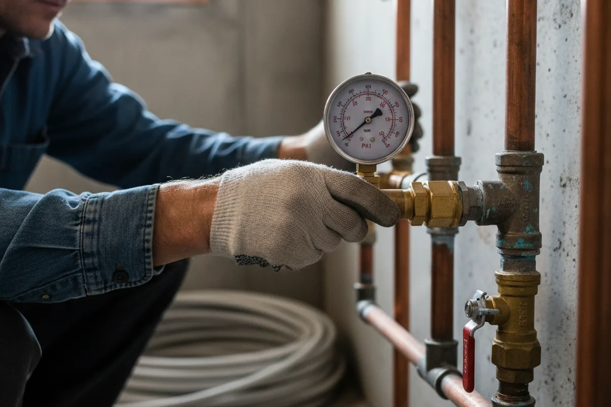 Pressure testing a repaired line during Water Line Repair in Great Falls